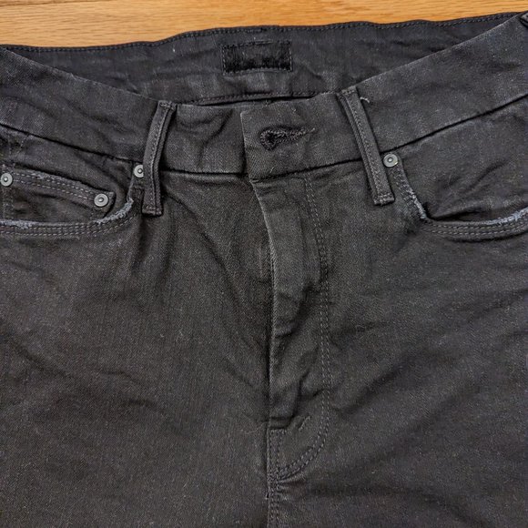 MOTHER Looker Ankle Fray Skinny Jeans - Black - Size 27 - Picture 3 of 12